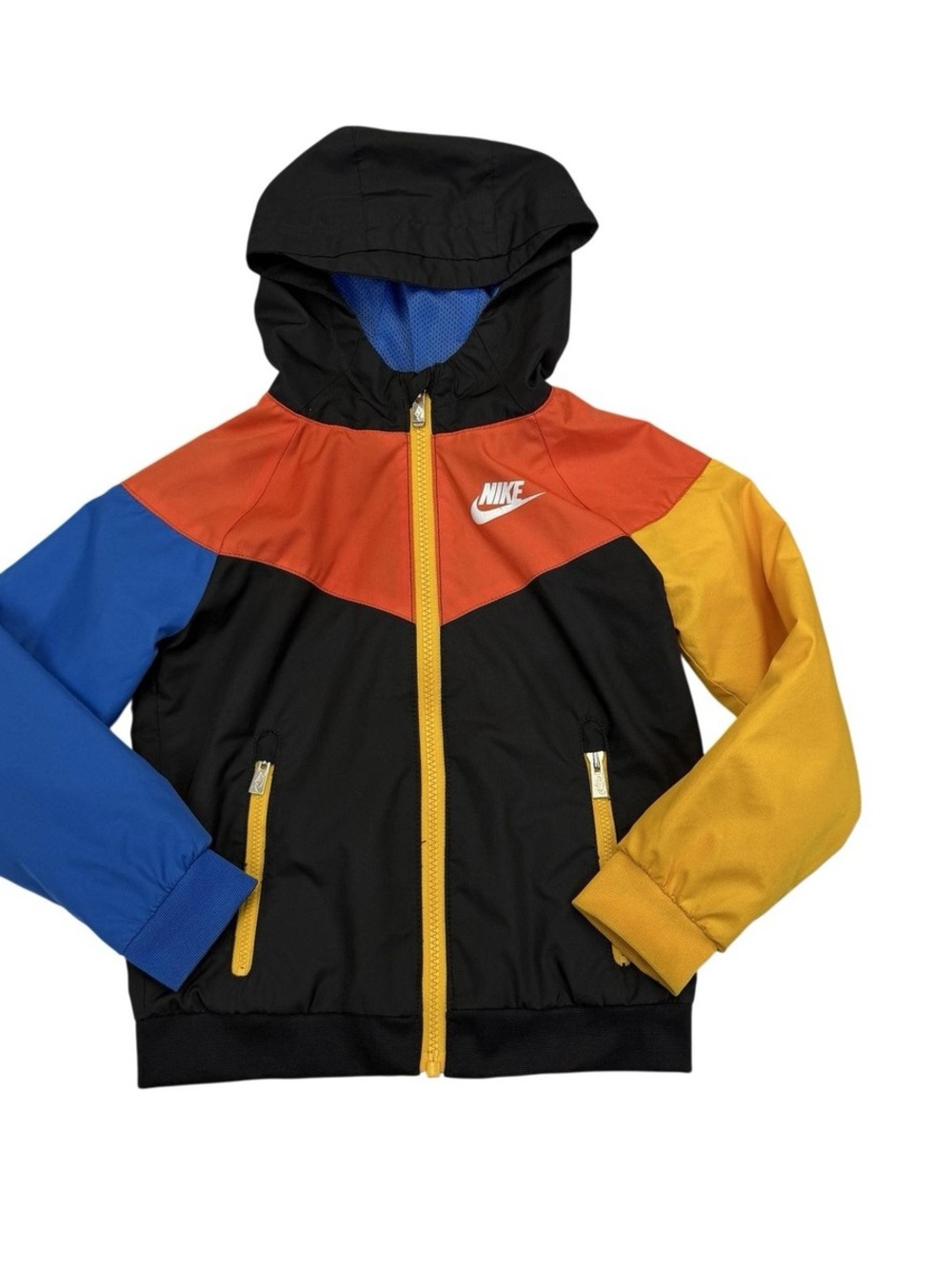 Nike Kids Colorblock Hooded Jacket - Black/Blue/Yellow/Orange